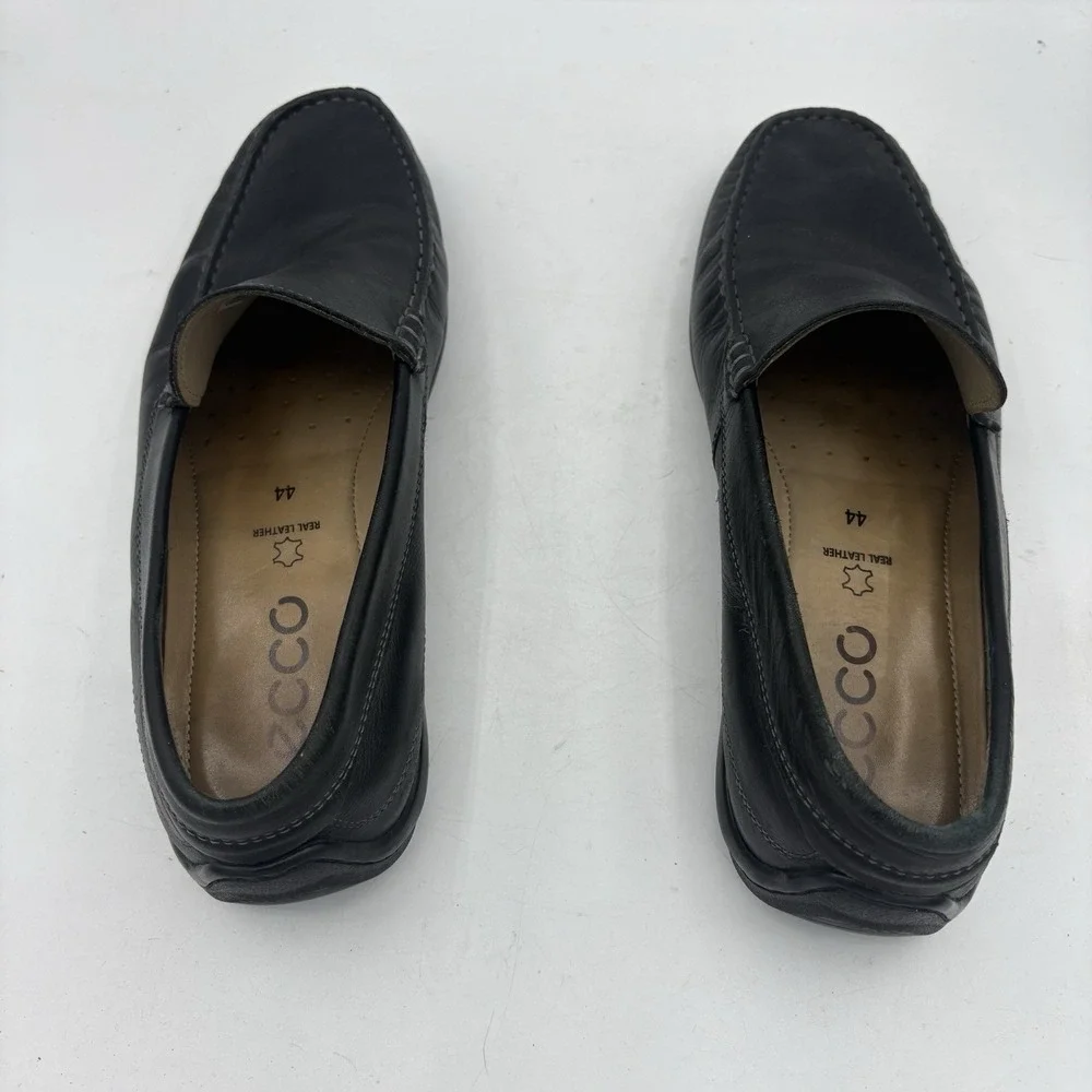 Ecco Loafers Mens Size 10 Classic Moc 2.0 Black Leather Driving